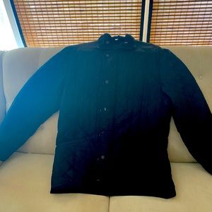 Men’s black quilted Barbour coat